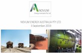 NOVUM ENERGY AUSTRALIA PTY LTD 3 September 2019