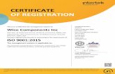 CERTIFICATE OF REGISTRATION - Wise Components