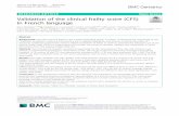 Validation of the clinical frailty score (CFS) in French ...