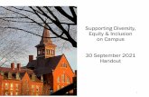 Supporting Diversity, Equity & Inclusion on Campus Handout