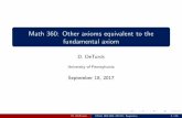 Math 360: Other axioms equivalent to the fundamental axiom