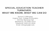 SPECIAL EDUCATION TEACHER TURNOVER: WHAT WE KNOW, …
