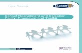 School Recruitment and Selection Policy, Procedure and Toolkit