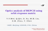 Optics analysis of BEPCII using orbit response matrix