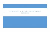 STAT3012 Typed Lecture Notes - StudentVIP