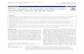 HPTLC analysis of Fumaria parviflora (Lam.) methanolic ...