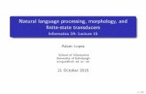 Natural language processing, morphology, and nite-state ...