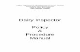 Dairy Services Policy and Procedure Manual - Virginia