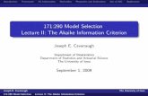 171:290 Model Selection Lecture II: The Akaike Information ...