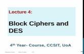 Block Ciphers and DES