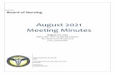 August 2021 Meeting Minutes