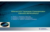 Ethernet PHY Transceiver Characterization ESA AO/1-8074/14 ...