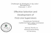 Eﬀec%ve Selec%on and Development of First-Line Supervisors