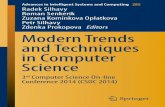 Petr Silhavy Zdenka Prokopova Modern Trends and Techniques ...