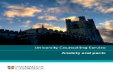 University Counselling Service Anxiety and panic