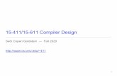 15-411/15-611 Compiler Design