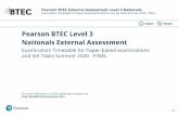 Pearson BTEC Level 3 Nationals External Assessment