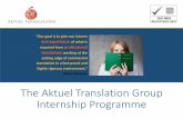 The AktuelTranslation Group Internship Programme