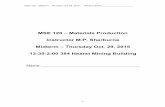 MSE 120 – Materials Production Instructor M.P. Sherburne ...