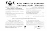 Government Notices Respecting ... - Premier of Ontario