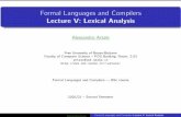 Formal Languages and Compilers Lecture V: Lexical Analysis