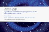 Update on emittance coupling studies at the Australian ...