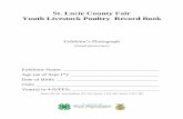 St. Lucie County Fair Youth Livestock Poultry Record Book