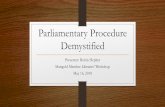 Parliamentary Procedure Demystified