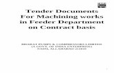 Tender Documents For Machining works in Feeder Department ...