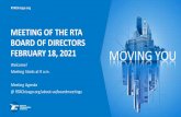 MEETING OF THE RTA BOARD OF DIRECTORS FEBRUARY 18, 2021