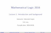 Mathematical Logic 2016 - IIT Bombay