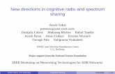 New directions in cognitive radio and spectrum sharing