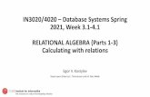 IN3020/4020 –Database Systems Spring 2021, Week 3.1-4.1 ...