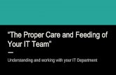 “The Proper Care and Feeding of Your IT Team”