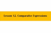 Lesson 12. Comparative Expressions