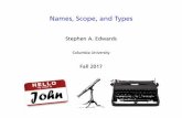 Names, Scope, and Types - Columbia University