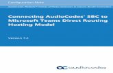 AudioCodes SBC with MS Teams Direct Routing ... - Suprag