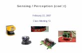 Sensing / Perception (con’.t)