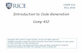 Introduction to Code Generation Comp 412