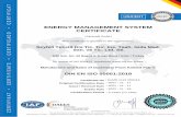 ENERGY MANAGEMENT SYSTEM CERTIFICATE