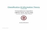 Classification & Information Theory