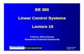 EE 380 Linear Control Systems Lecture 19