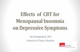 Effects of CBT for Menopausal Insomnia on Depressive Symptoms