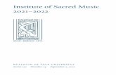 Institute of Sacred Music 2021–2022 - bulletin.yale.edu