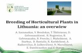 Breeding of Horticultural Plants in Lithuania: an overwiew