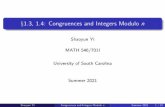 §1.3, 1.4: Congruences and Integers Modulo n