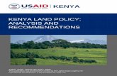 KENYA LAND POLICY: ANALYSIS AND RECOMMENDATIONS