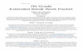 7th Grade Extended Break Work Packet