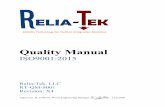 RT-QM-9001 RevX4 Relia-Tek Quality Manual