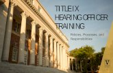TITLE IX HEARING OFFICER TRAINING - Vanderbilt University